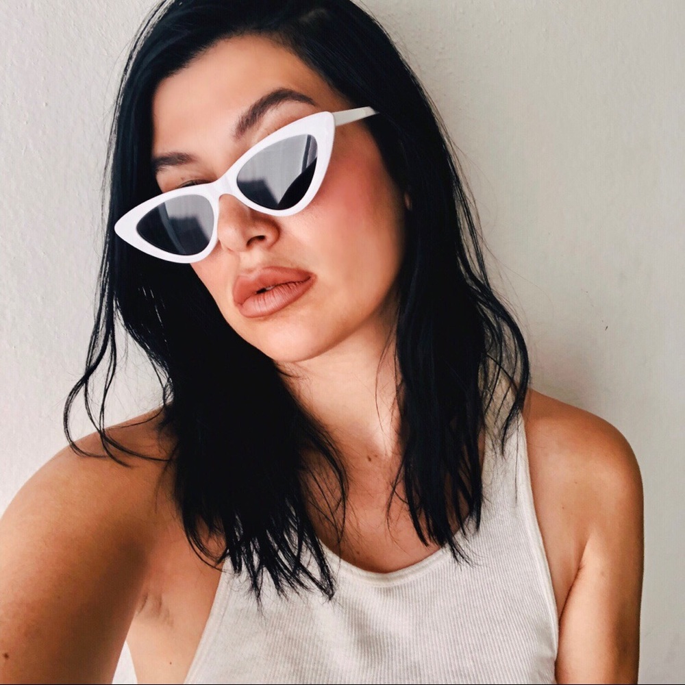 White Triangle Cateye Sunglasses 😎